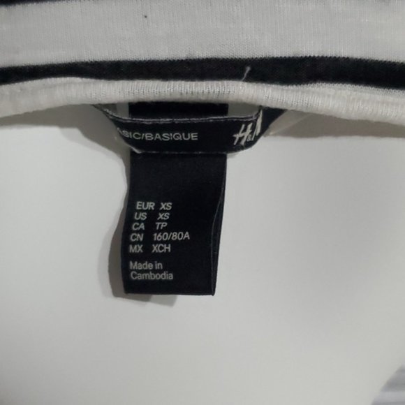 H&M Basic Asymmetrical Striped Rounded Tank- XS - Picture 2 of 5